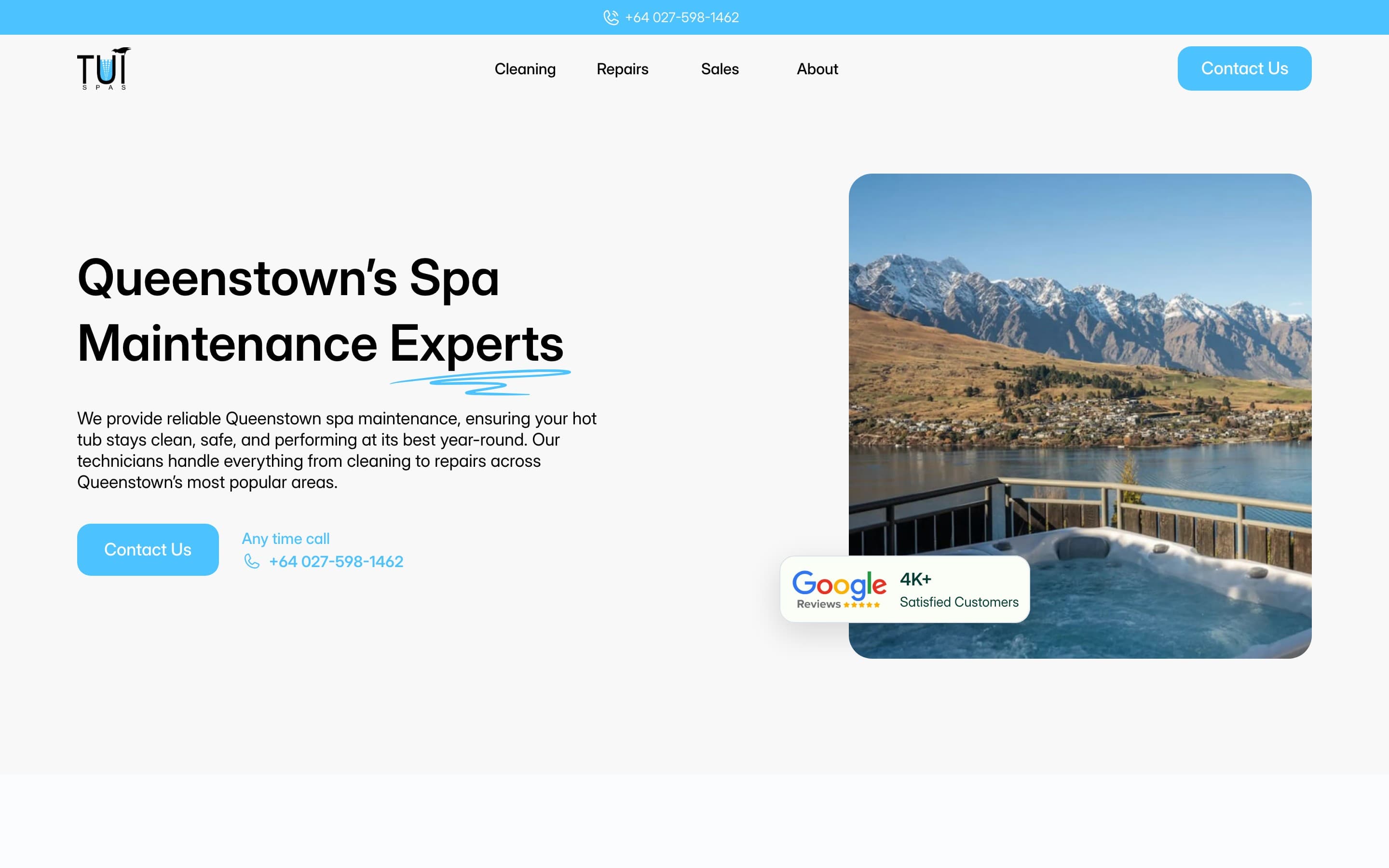 The Tui Spas website, built by Serenium